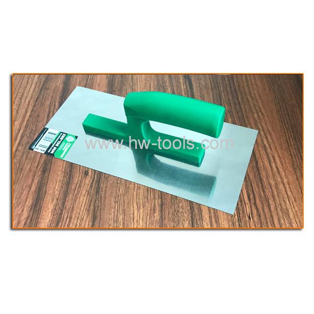 Construction Tool Plastering Trowel With Mirror Polished Stainless Steel Blade Plastic Handle